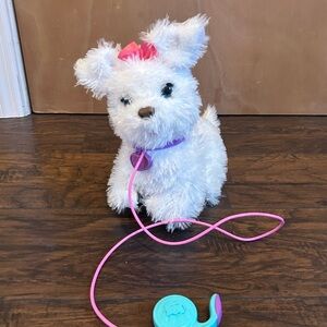 Hasbro FurReal Friends Get Up & GoGo My Walkin' Pup White Dog with Leash, 12"
